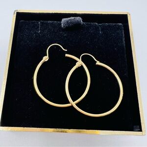 Carla 14k Yellow Gold Hoop Earrings 1 Inch in Length